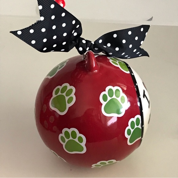 Burton & Burton 2013 Handpainted Ceramic Large Christmas Ornament -I Love My Dog - Picture 4 of 16